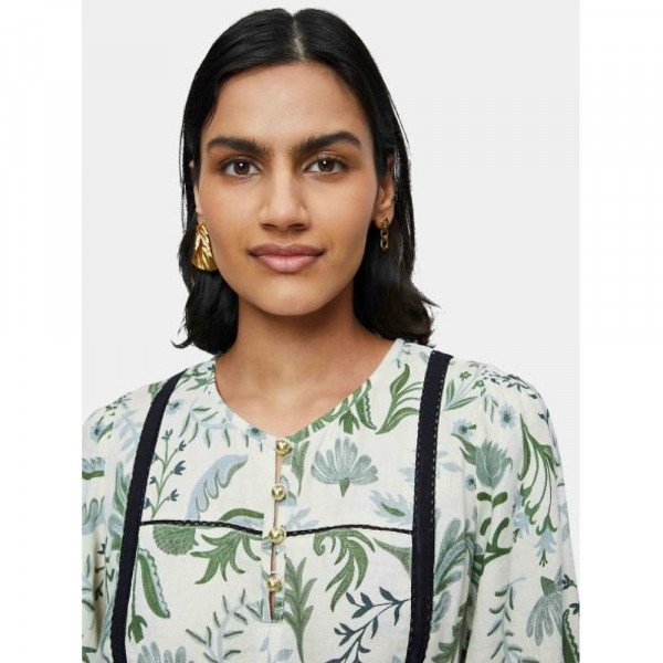 Jigsaw Botanist Floral Linen Dress