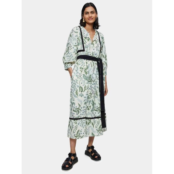 Jigsaw Botanist Floral Linen Dress