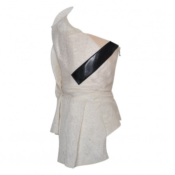 Roland Mouret Gathered Tri-Colour Top
