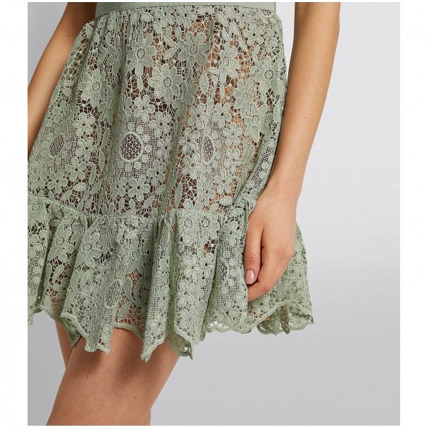 Self-Portrait Guipure Lace Mini Dress In Mint