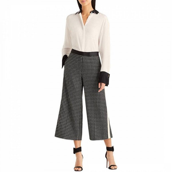 Amanda Wakeley Check Wide Culotte Trousers