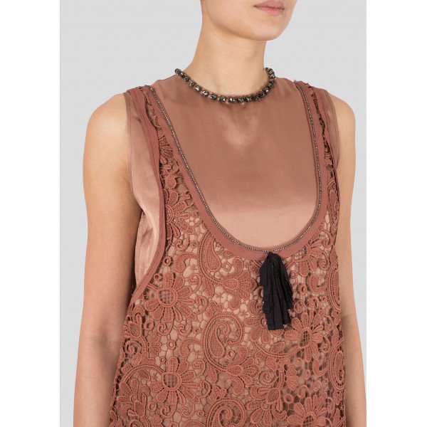 No.21 Lace Crystal Embellished Mini Dress