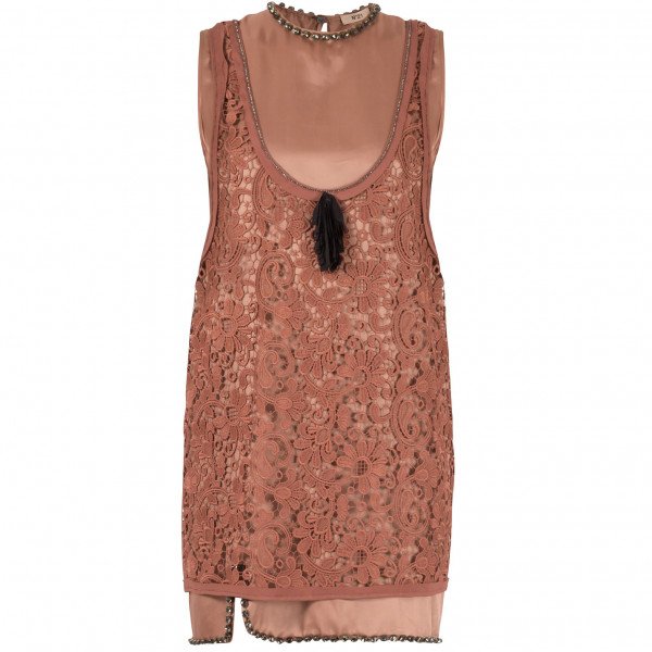 No.21 Lace Crystal Embellished Mini Dress