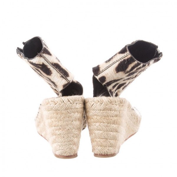 CÉLINE Ponyhair Animal Print Wedges