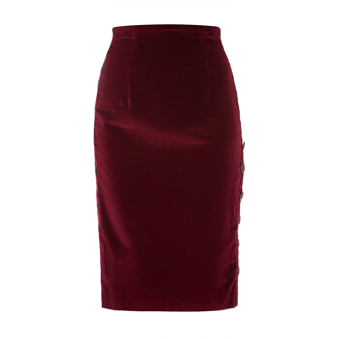 Syra J Velvet Side Button Skirt