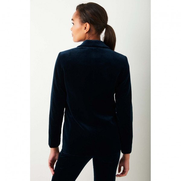 Wyse London Sandrine Velvet Jacket In Petrol