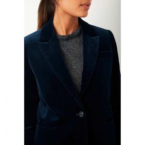 Wyse London Sandrine Velvet Jacket In Petrol