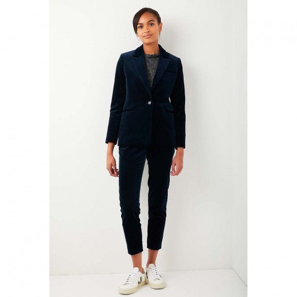 Wyse London Sandrine Velvet Jacket In Petrol