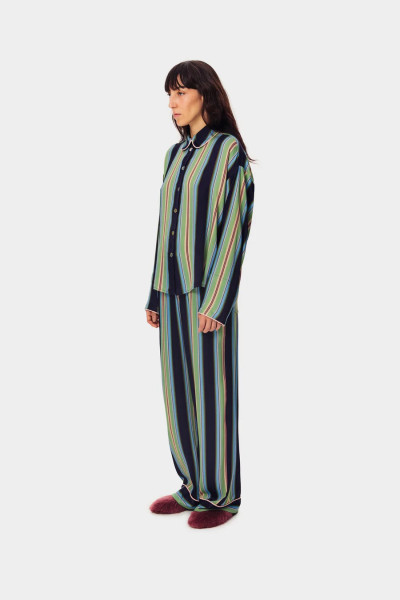 Sleeper Pastelle oversized Pajama shirt in Teale stripes