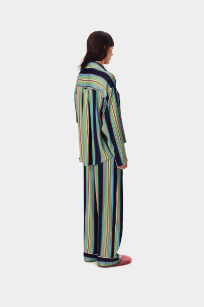 Sleeper Pastelle oversized Pajama shirt in Teale stripes