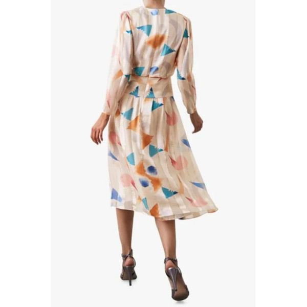 Reiss Silk Pattern Midi Dress