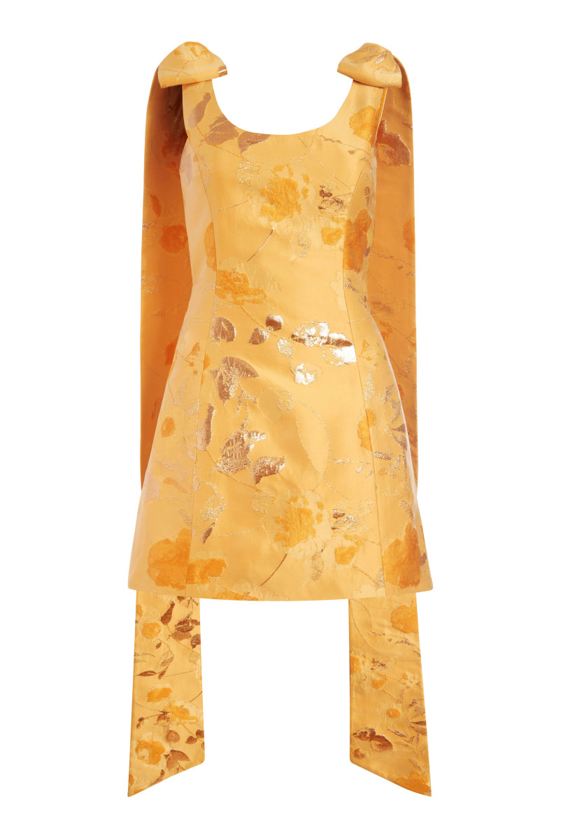 Markarian NY Gita Gold Floral Brocade Mini Dress