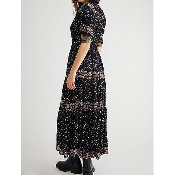 Free People Floral Printed Ruffle Front Dress
