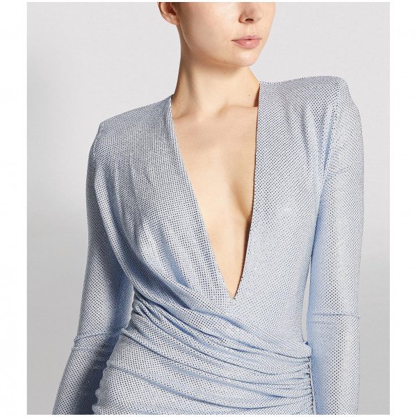 Alexandre Vauthier Crystal-Embellished Ruched Gown