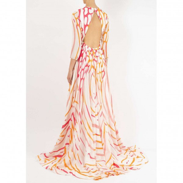 Dhela Angelfish Printed Silk Gown