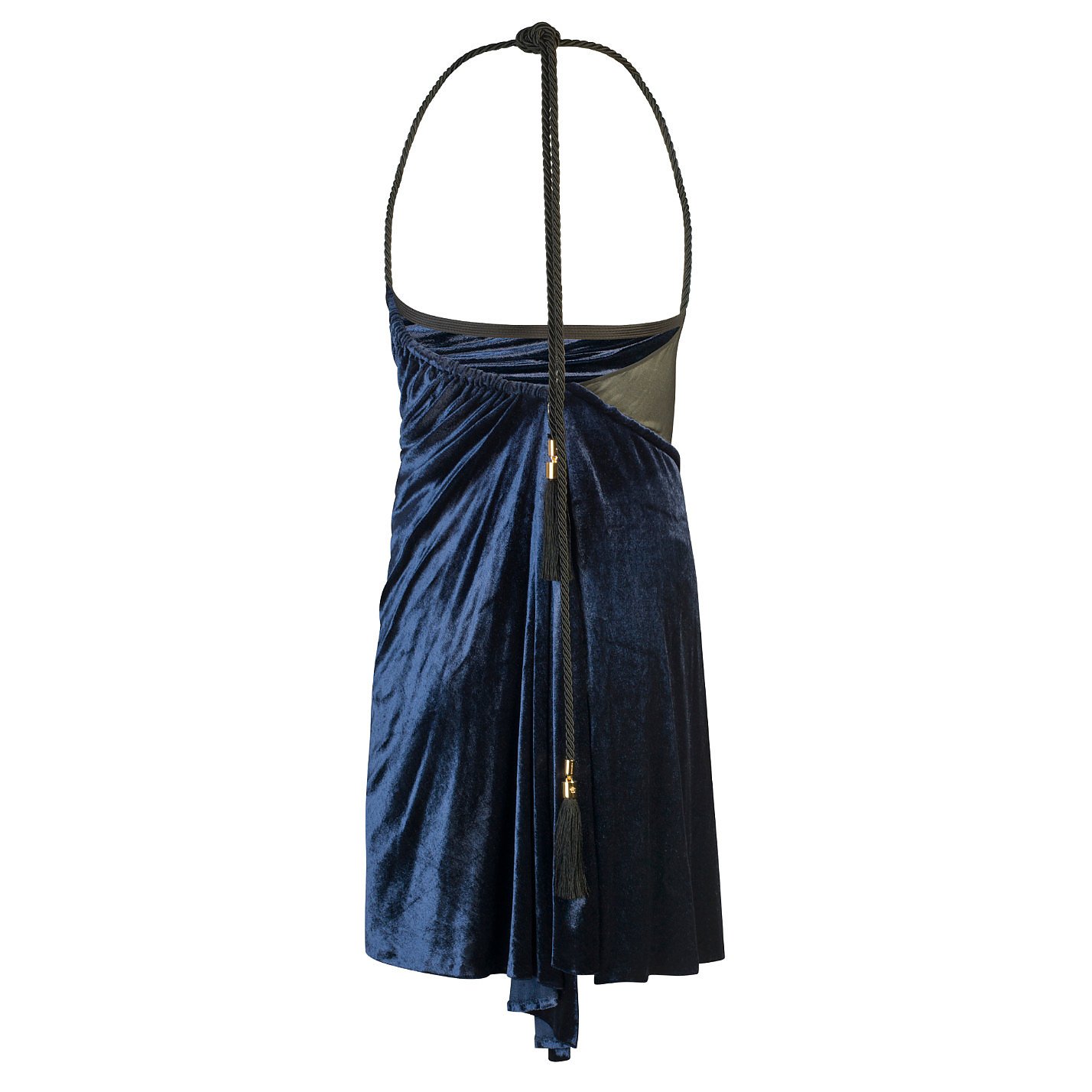 DOLCE & GABBANA Asymmetrical Ruched Velvet Mini Dress