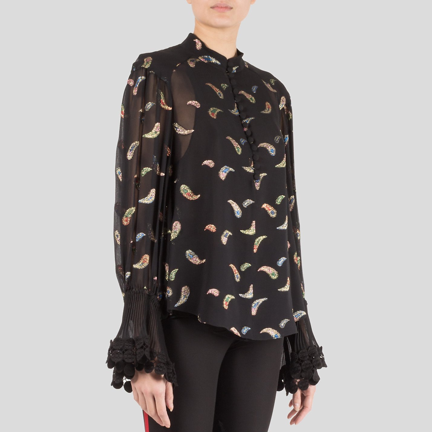 Chloé Embroidered Silk-Blend Blouse
