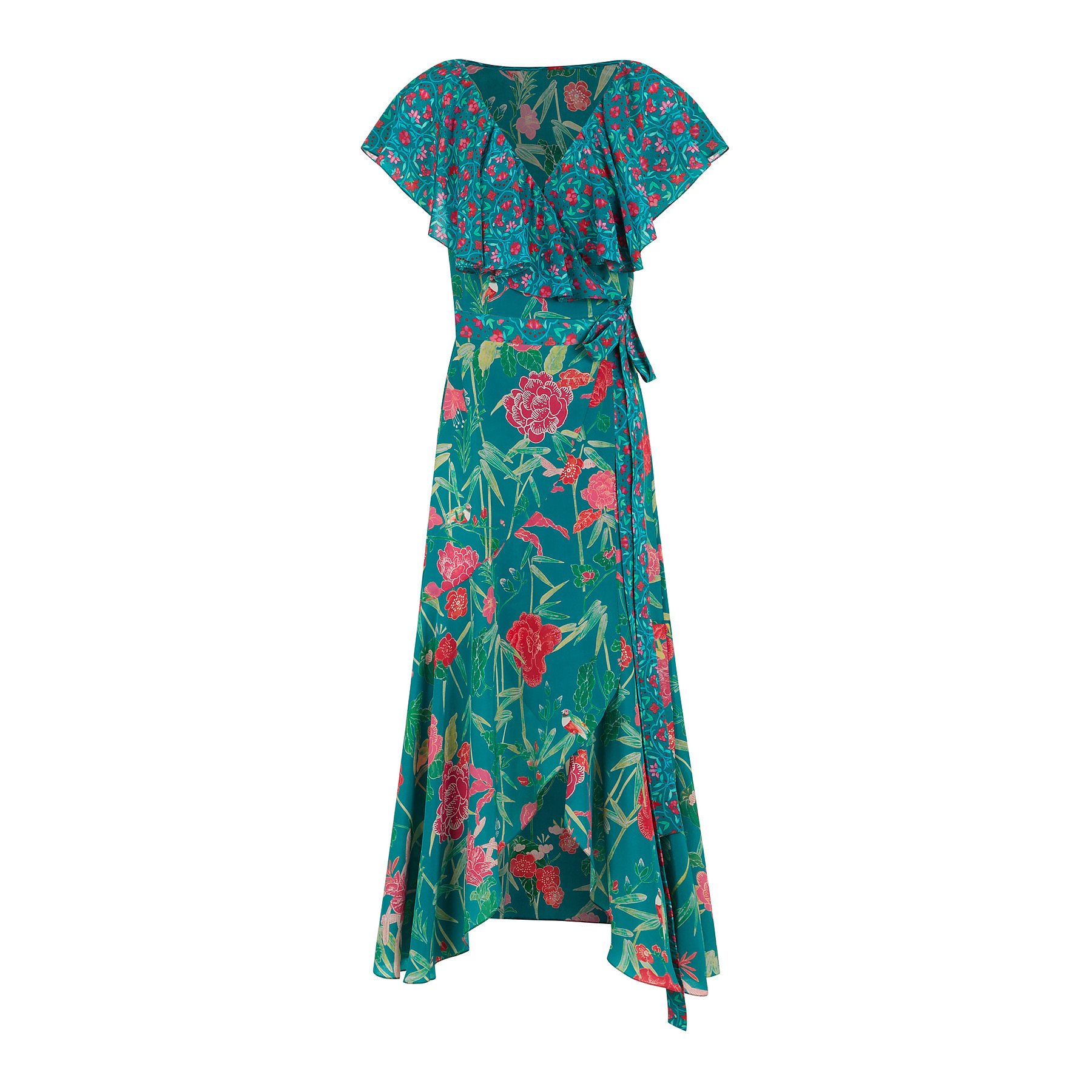 Rent or Buy Beulah Ratna Green Floral Wrap Dress from MyWardrobeHQ.com