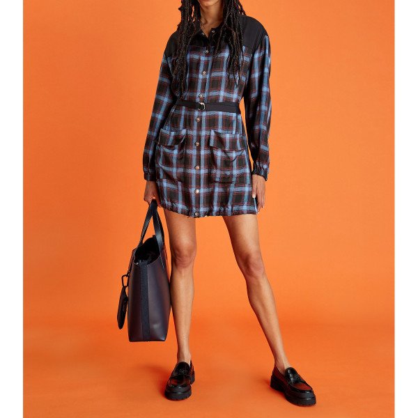 Tommy Hilfiger Shadow Check Viscose Shirt Dress