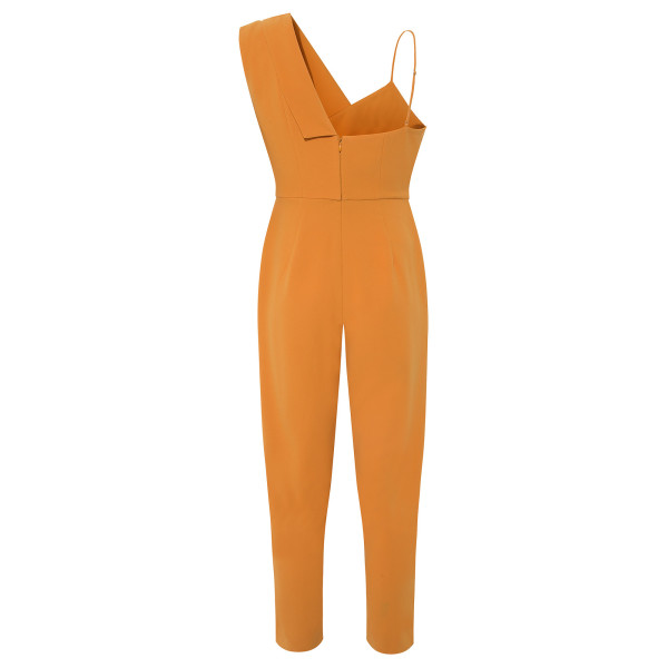 FEMPONIQ Peak Lapel Crepe Jumpsuit