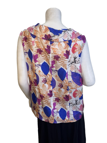 Louis Vuitton Multicolor Leaf Print Silk Blouse