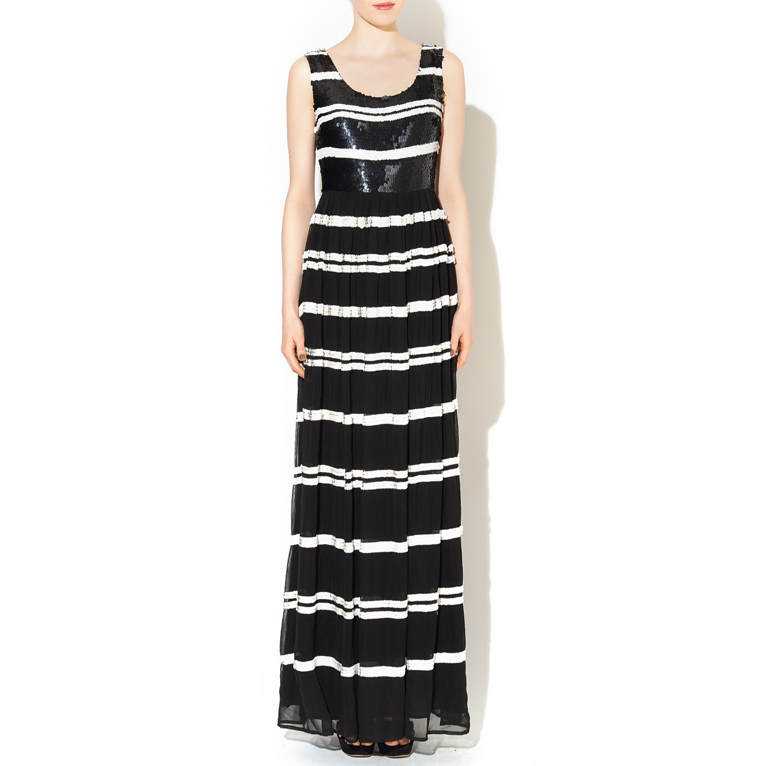ALICE by Temperley Striped Sequin Maxi Dress