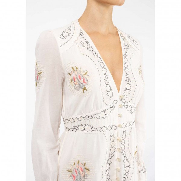 Vilshenko Embroidered Floral Dress