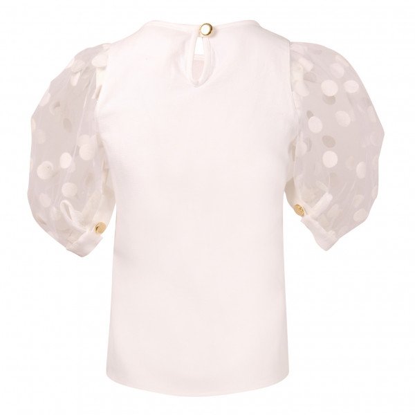 poca & poca Top With Sheer Mesh Sleeves