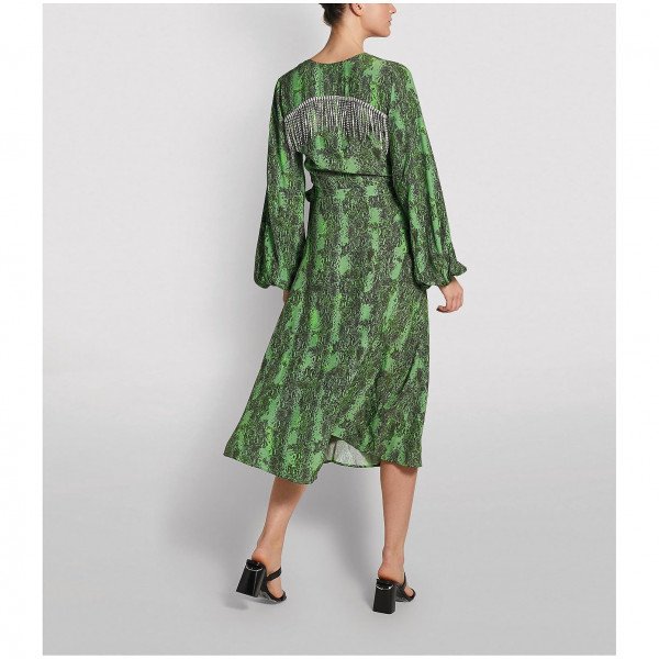 ROTATE Birger Christensen Embellished Kira Midi Dress
