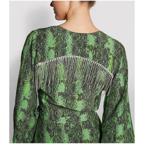 ROTATE Birger Christensen Embellished Kira Midi Dress