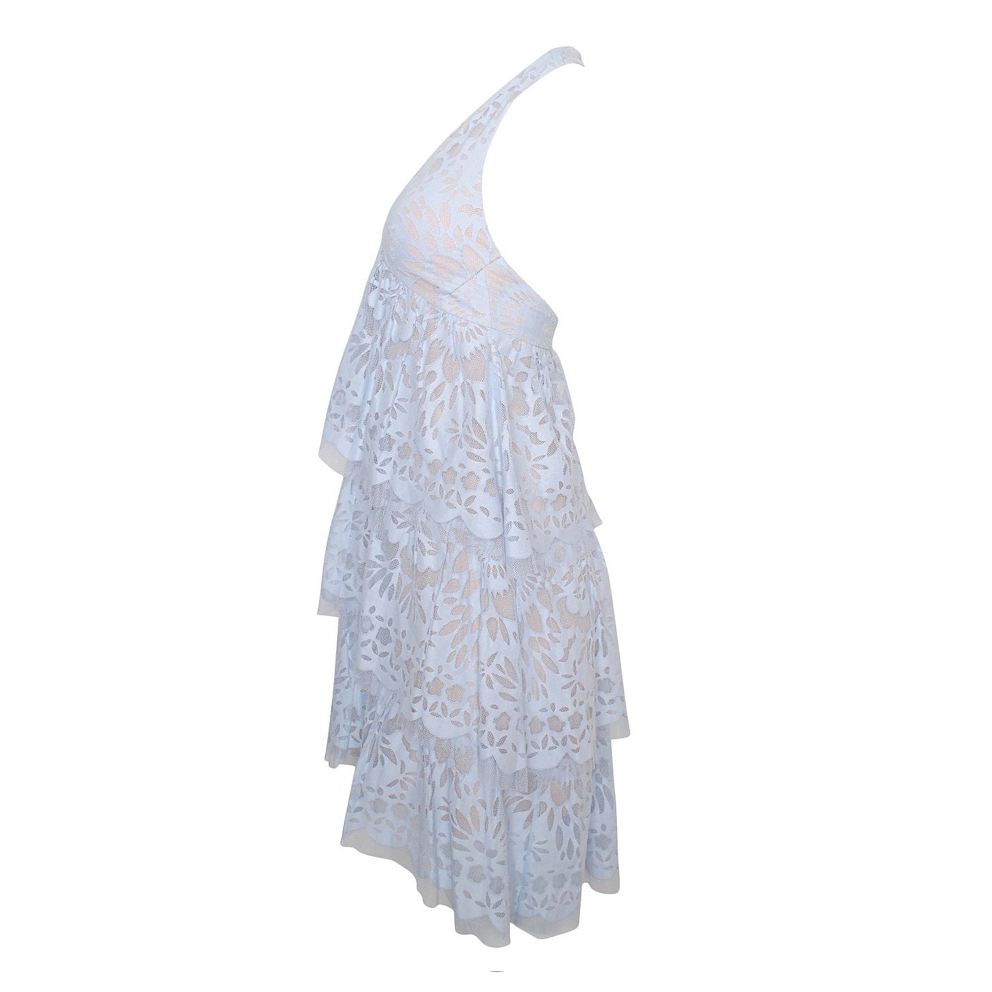 BCBGMAXAZRIA Lace Halterneck Mini Dress