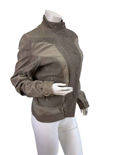 Bottega Veneta Bottega Veneta Taupe Leather Moto Jacket