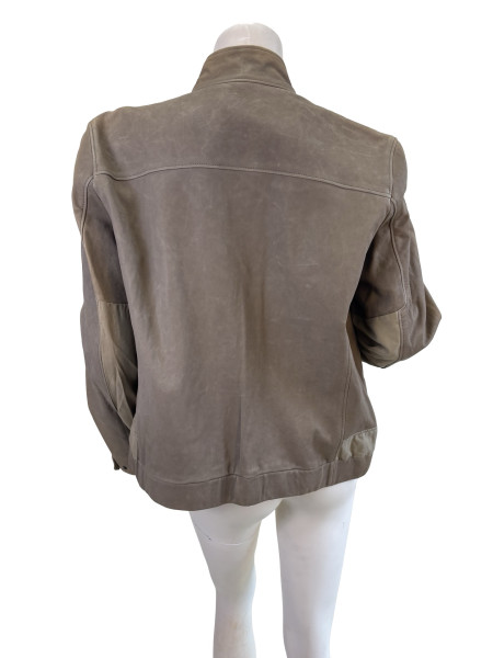 Bottega Veneta Bottega Veneta Taupe Leather Moto Jacket