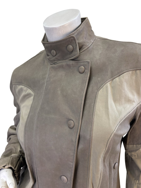 Bottega Veneta Bottega Veneta Taupe Leather Moto Jacket
