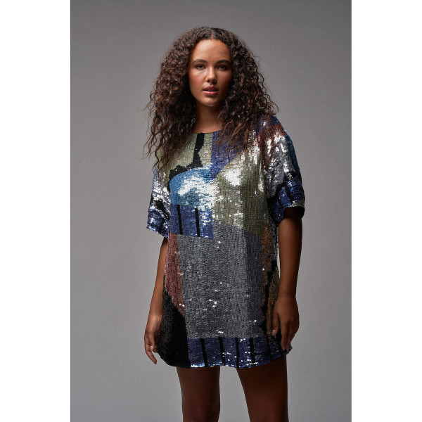 RaeVynn Lexi T-Shirt Sequin Dress