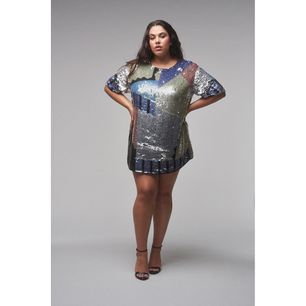 RaeVynn Lexi T-Shirt Sequin Dress