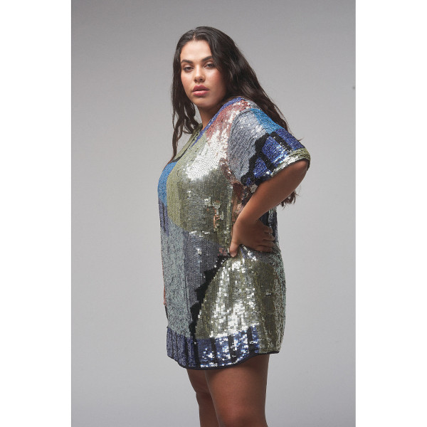 RaeVynn Lexi T-Shirt Sequin Dress