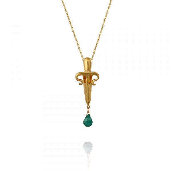 LeiVanKash Dagger Malachite Necklace