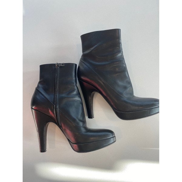 PRADA Leather Ankle Boots