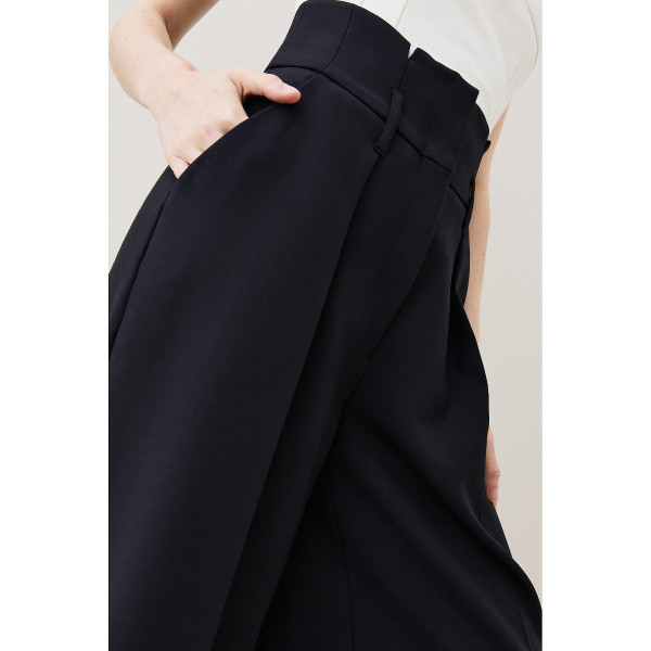 Karen Millen Compact Stretch High Waist Wide Leg Trousers