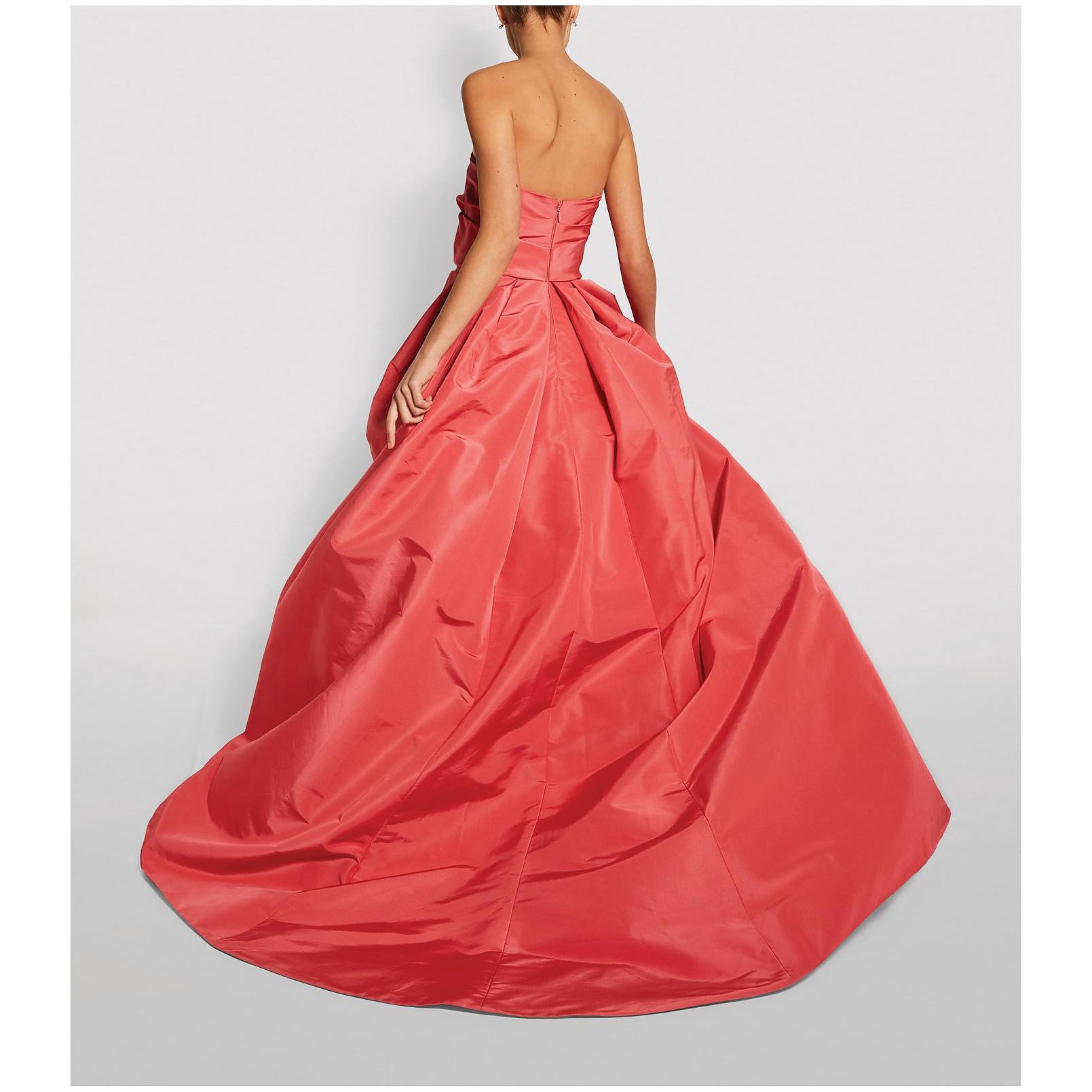Monique Lhuillier Strapless Silk Gown 