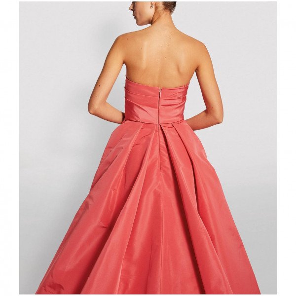 Monique Lhuillier Strapless Silk Gown