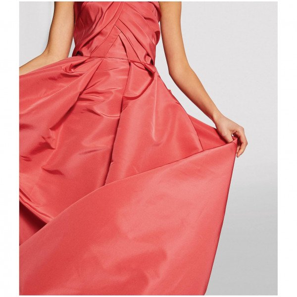 Monique Lhuillier Strapless Silk Gown