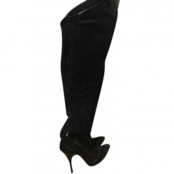 Givenchy Suede Patent-Trimmed Boots