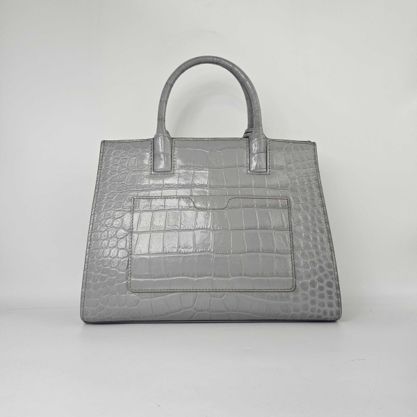 Burberry Mini Frances Bag in Cloud Grey Embossed Leather