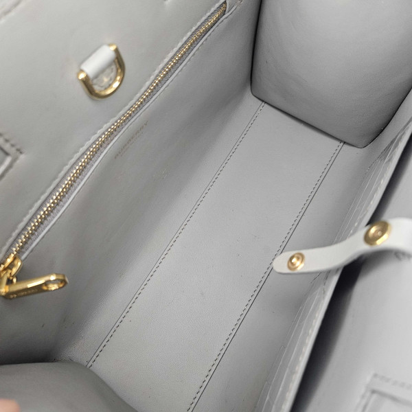 Burberry Mini Frances Bag in Cloud Grey Embossed Leather