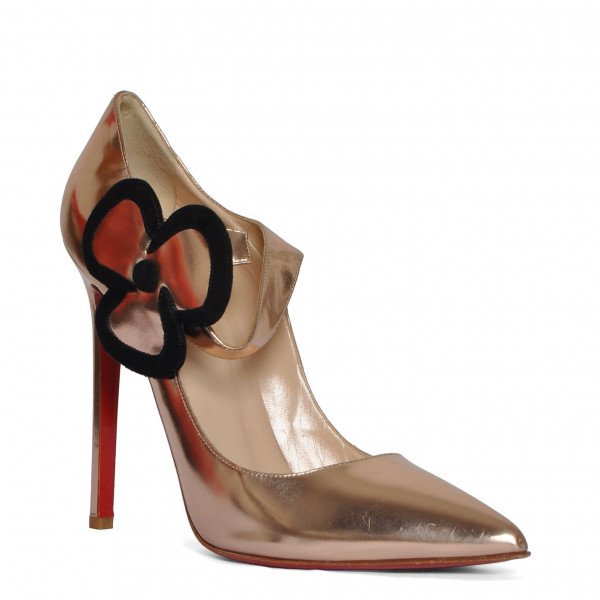 Christian Louboutin Metallic Flower Pumps