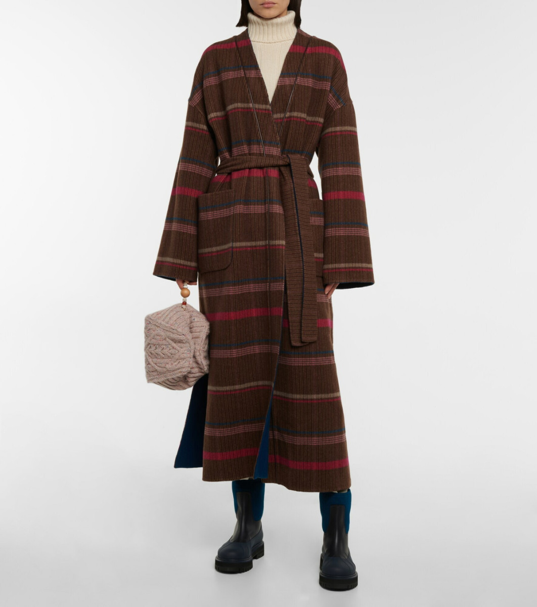 Loro Piana Alasin reversible checked cashmere coat