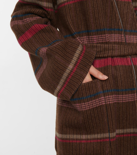Loro Piana Alasin reversible checked cashmere coat
