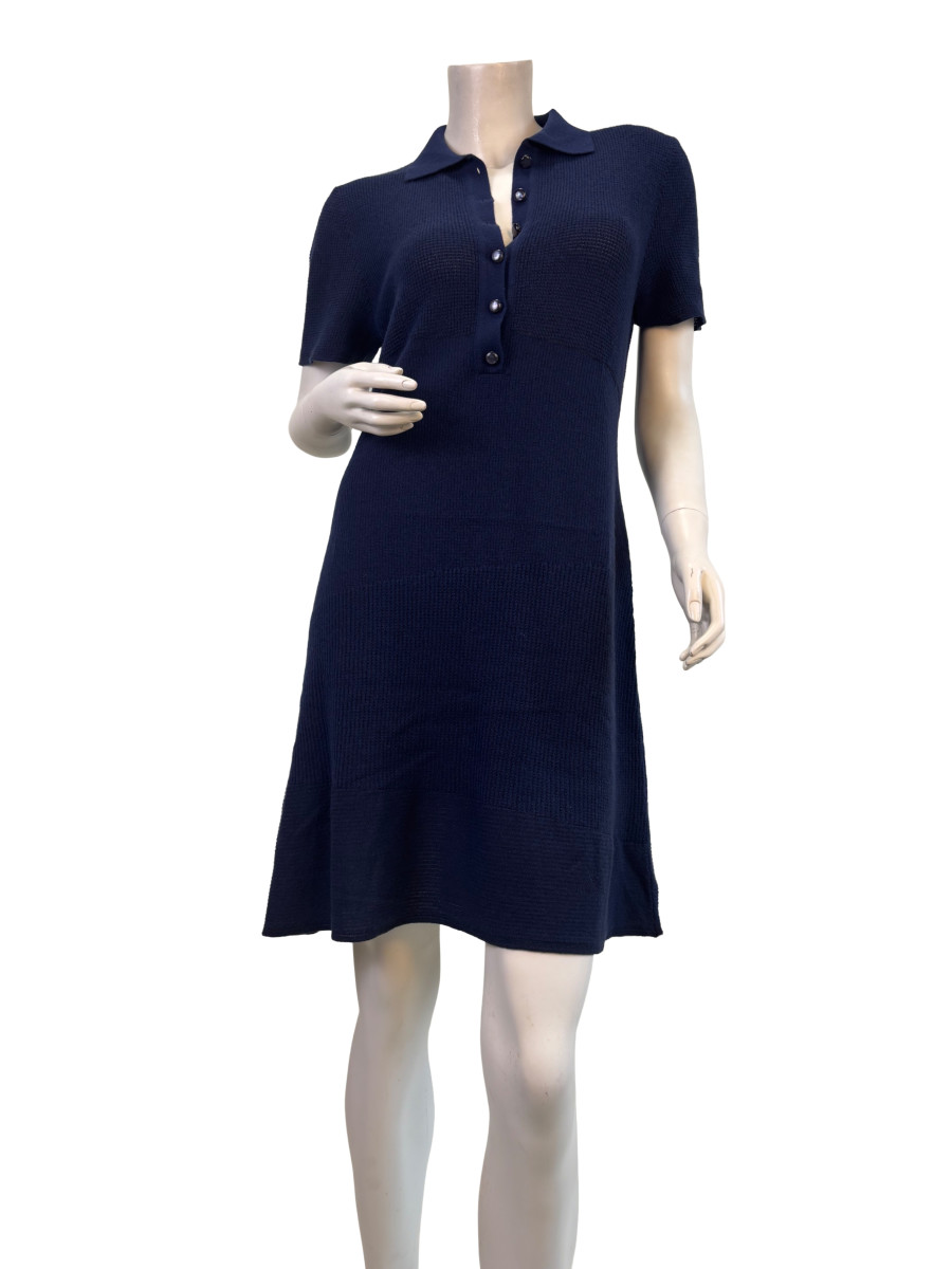 Louis Vuitton Navy Knit Polo Dress